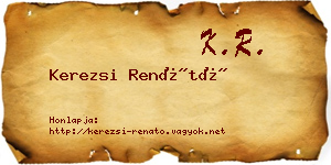 Kerezsi Renátó névjegykártya